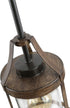 LNC Farmhouse Mini Faux Wood Pendant Lighting with Clear Cylinder Glass Shade for Kitchen Island, Bedroom, Foyer and Entryway , Brown