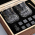 Whisky Glass Set for Men, Elegant Whisky Stones Set Included 8 Granite Whisky Rocks Chilling Stones and 2 Whisky Glasses, Nice Gift for Fathers Day, Valentine's Day and Anniversary