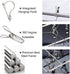 2 Pack Stainless Steel Sock Drying Rack with 72 Clips, Swivel Wind-Proof Hook Clothes Hanger Dryer for Sock, Underwear, Bra, Laundry Accessories