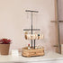 Emfogo Jewelry Organizer Tree Stand Wood Basic Jewelry Drawer Storage Box with Double Rods & 3 Tier Jewelry Holder Bracelet Organizer Necklaces Earring Ring Display(Carbonized Black)