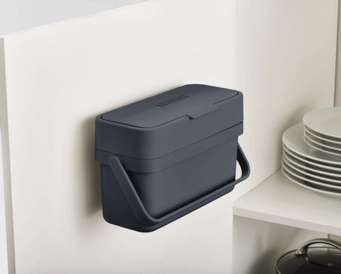 Joseph Joseph 30107 Mountable Compo 4 Food Waste Easy-Fill with Adjustable Air Vent Caddy, 4-Liters (1 US Gallon), Graphite