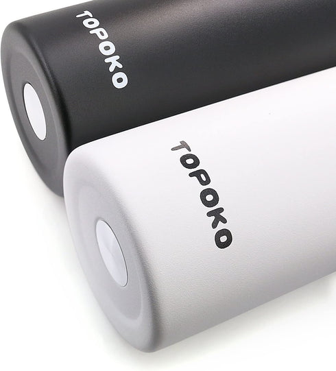 TOPOKO 25oz Hydro Double Wall Flask Stainless Steel Water Bottle, Bite Valve Top, Vacuum Insulated, Sweat Proof, Leak Proof Sports Thermos. Standard Mouth 25oz, BPA-Free, Keep Cold 24 Hours (Black)