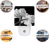 Plug-in Night Light Lamp with Sensor, Flower Art Grey and White Tulip, Wall LED Nightlights Auto Dusk to Dawn Sensor for Bedroom, Baby Nursing, Bathroom, Hallway, Stairs Home Decorative Black