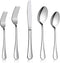 Flatware Set, E-far 20-Piece Silverware Set Stainless Steel Cutlery Set for Kitchen Hotel Restaurant, Mirror Polished & Dishwasher Safe - Service for 4