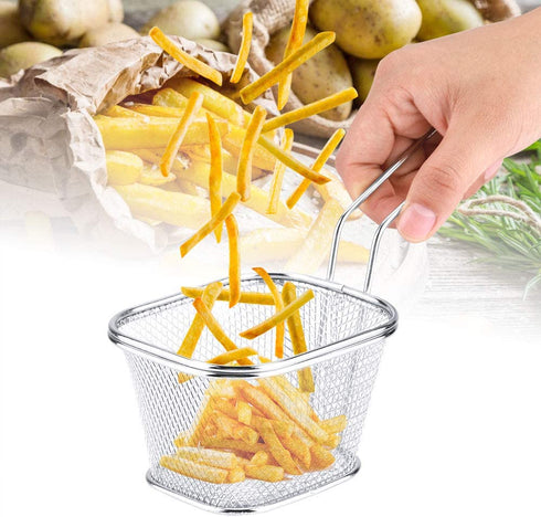 Mini Stainless Steel Chips Deep Fry Baskets Food Presentation Strainer Potato Cooking Tool