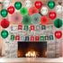 Christmas Party Decorations Kit - Set Includes Merry Christmas Banner Paper Fans Honeycomb Balls Xmas Photo Booth Props Confetti Balloons Red Green Latex Balloons String for Indoors Office Home Decors