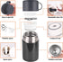 Baokai Vacuum Insulated Food Jar 20 oz, Kids Soup Thermos for Hot Food Stainless Steel Lunch Container Leak Proof Thermal Flask with Folding Spoon for School Office Picnic Travel Outdoors-Black