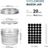 CycleMore 20 Pcs 4oz 100ml 4 oz Clear Glass Mini Mason Jars With Silver Separable Lids and Diamond appearance, Small Mason Jars Round Canning Jars Spice Jars for Honey, Jam, Jelly, Wedding Favors, Kitchen Food Storage