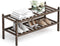 Dranixly Bamboo 2-Tier Shoe Rack Stackable Shoe Shelf Storage Organizer for Entryway, Hallway and Closet, 27.2"x11"x13.2" (Mocha)