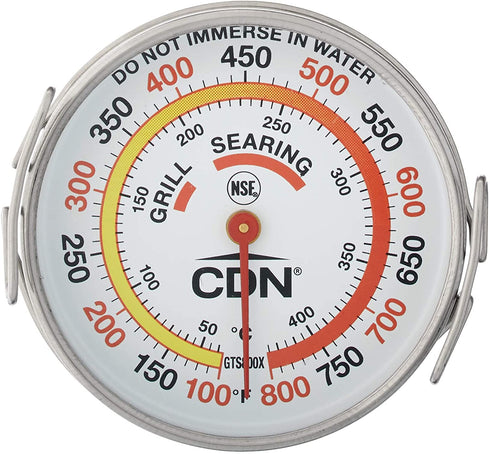 CDN Grill Surface Thermometer, Silver