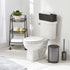 mDesign Natural Woven Seagrass Bathroom Toliet Roll Holder Storage Organizer Basket Bin; Use on Bathroom Countertop, Toilet Tank Top - Holds 3 Rolls of Toilet Paper - Black Wash