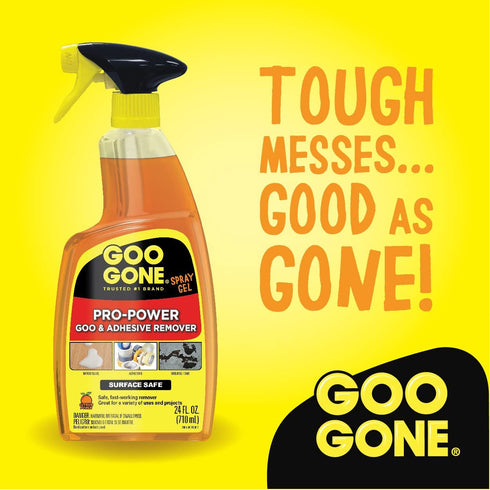 Goo Gone Pro-Power Spray Gel Adhesive Remover - 24 Ounce (2 Pack) - Surface Safe, Great Cleaner, No Harsh Odors, Removes Stickers, Can Be Used On Tools