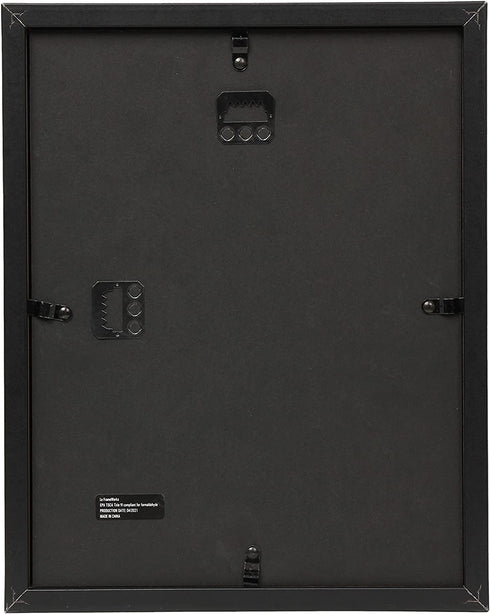 FrameWorks 8.5 x 11 Black Wooden Shadow Box Frame Soft Felt Back, Tempered Glass, and Included Elegant White Ball Push Pins
