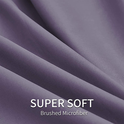 EaseHome Queen Size Sheets Set - Extra Soft Luxury Brushed Microfiber Queen Bed Sheets with 15 inch Deep Pocket - Comforterble Wrinkle Fade and Hypoallergenic- 4 Piece (Queen,Purple)