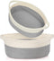 Cotton Rope Basket Small, IMQSQIK Rope Woven Storage Baskets with Handles, Oval 2 Pack, Light Gray White