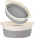 Cotton Rope Basket Small, IMQSQIK Rope Woven Storage Baskets with Handles, Oval 2 Pack, Light Gray White