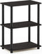 Furinno Turn-N-Tube No Tool 3-Tier Storage Shelf, Narrow, French Oak Grey/Black