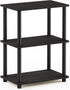 Furinno Turn-N-Tube No Tool 3-Tier Storage Shelf, Narrow, French Oak Grey/Black