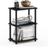 Furinno Turn-N-Tube No Tool 3-Tier Storage Shelf, Narrow, French Oak Grey/Black
