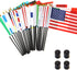 ANLEY 24 Countries Deluxe Desk Flags Set - 8 x 5 Inches Miniature American US Desktop Flag with 13" Black Pole - Vivid Color and Fade Resistant - Come with Black Base and Golden Top