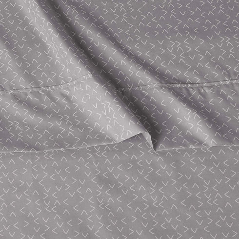 Amazon Basics Lightweight Super Soft Easy Care Microfiber Bed Sheet Set with 14 Deep Pockets - King, Gray Arrows