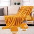 MIULEE Fleece Throw Blanket with Stripe Pattern Fuzzy Flannel Orange Yellow Blanket for Halloween Plush Warm Cozy Bed Blanket Boho Decor for Bed Couch Sofa Chair Throw Size 50"x60"