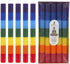 Mega Candles 5 pcs Unscented Multi Color Chakra Straight Taper Candle, Hand Poured Premium Wax Candles 10 Inch x 1 Inch, 100% Cotton Wick, Promotes Positive Energy, Meditation & Relaxation