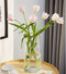 FUNSOBA Clear Glass Flower Vase with Gold Mouth for Centerpieces Home Wedding Decoration (1, Large 5.2" x 9.9œ)