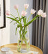 FUNSOBA Clear Glass Flower Vase with Gold Mouth for Centerpieces Home Wedding Decoration (1, Large 5.2" x 9.9œ)