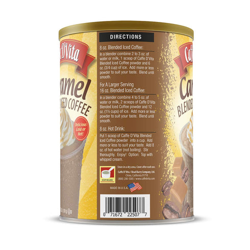 Caffe D™Vita Caramel Latte Blended Ice Coffee 3 lb. (48 oz.) can