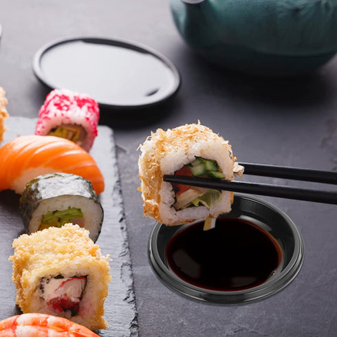 YARNOW 100Pcs Dipping Sauce Dishes Disposable Soy Sauce Dipping Bowls Porcelain Condiment Sauce Dish for Candy Pastry Nuts Dried Fruit