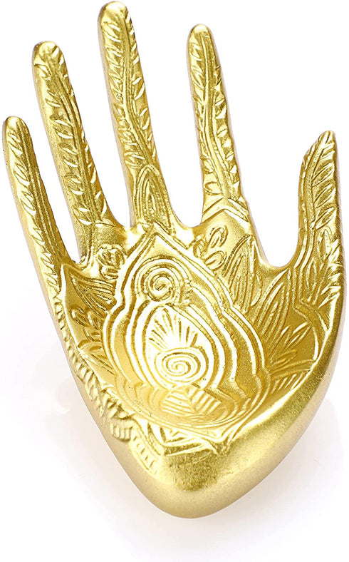 ELLDOO Buddha Hand Jewelry Tray Rings Holder Jewelry Display Hand jewelry Holder Trinket Dish Storage Decoration ,Gold