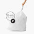 simplehuman Code P Custom Fit Drawstring Trash Bags in Dispenser Packs, 50-60 Liter / 13.2-15.9 Gallon, White 20 Liners