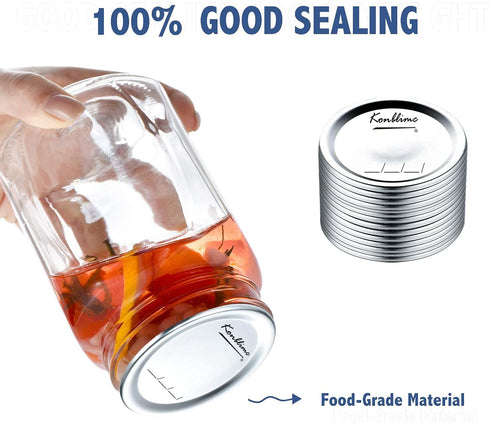 200-Count Canning Lids, Regular Mouth Canning Lids for Ball, Kerr Jars, Split-Type Metal Mason Jar Lids and Secure Canning Jar Lids, 100% Fit for Regular Mouth Jars Lids(200-Count, 70mm)