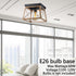 Pynsseu Industrial Ceiling Light, Farmhouse Semi Flush Mount Ceiling Fixture for Kitchen Island Dining Room Bedroom Foyer Hallway, 1 Pack