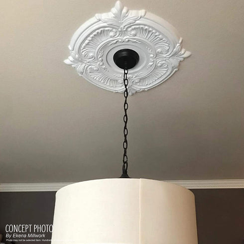 Ekena Millwork CMP22AT Attica PVC Thermoformed Ceiilng Medallions, 22"OD x 3 1/2"ID x 1"P (Fits Canopies up to 7 3/4"), Unfinished