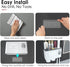 iHave Toothbrush Holders for Bathrooms, 2 Cups Toothbrush Holder Wall Mounted with Toothpaste Dispenser, Large Capacity Tray, Cosmetic Drawer and 6 Brush Slots with Cover Tooth Brush Holder