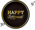 Serves 30 Happy Retirement Complete Party Pack 9" Dinner Paper Plates 7" Dessert Paper Plates 12 oz Cups 3 Ply Napkins Cake Topper Happy Retirement Party Theme