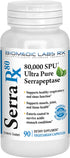 Serra-RX 80,000 SPU Serrapeptase - Enteric Coated Proteolytic Systemic Enzyme, Non-GMO, Gluten Free, Vegan, Supports Sinus & Lung Health, 90 Veg Capsules