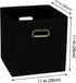 Yunkeeeper storage bins Cubes, Fabric Cube Organizer with Handle, Foldable Cube Bins for Cloth or Accessary Storage, 11x11x11, Set of 3, (Black)