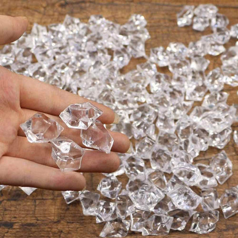 LYFJXX 1000Pcs Reusable Fake Ice Cubes Artificial Acrylic Crystal Cubes for Wedding Decor Photography Props Vase Fillers