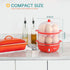 Bear Rapid Electric Egg Cooker,14 Capacity Double Tier Egg Boiler,Auto Shut-Off Egg Poacher for Hard Boiled Poached Scrambled Omelets Steamed Vegetables Dumplings,Red