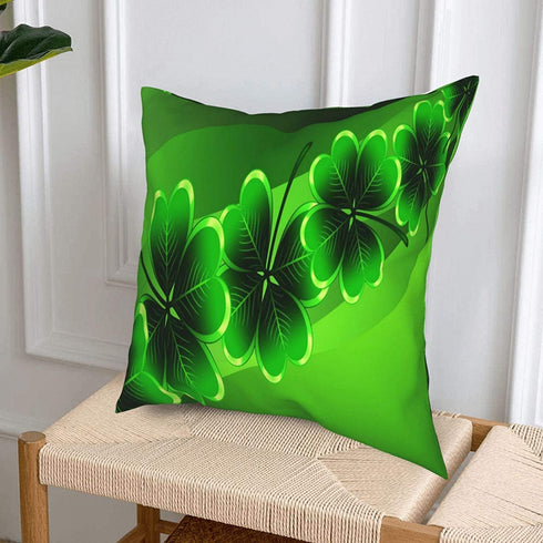 Throw Pillow Covers 20"X20", Happy Saint Patricks Day Clover Decorative Pillow Covers Set of 4