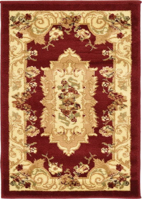 Unique Loom Versailles Collection Traditional Classic Floral Motif Area Rug (2' 2 x 3' 0 Rectangular, Burgundy/ Ivory)
