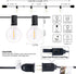 25Ft Globe Led String Lights Waterproof Shatterproof, Connectable Hanging Patio String Lights with 25 LED Plastic Clear Bulbs, Outdoor Indoor Lights for Room Caf© Bistro Pergola Tents, Black Wire