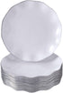 DISPOSABLE DESSERT PLATES | 20 pc | Heavy Duty Plastic Dishes | Elegant Fine China Look | Veil - White (6€?)