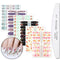 WOKOTO 6 Pieces Flower Adhesive Nail Art Polish Stickers Tips With 1Pc Nail File Fish Nail Wraps Decal Strips Manicure Kit For Women