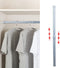16 to 26 Inch Adjustable Closet Rod, Oval Closet Rod Wall Mounted Hanging Rod for Closet, Premium Aluminum Alloy Closet Pole Grey Closet Bar with Socket Set for Wardrobes, No Rust, With End Supports€¦