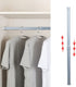 16 to 26 Inch Adjustable Closet Rod, Oval Closet Rod Wall Mounted Hanging Rod for Closet, Premium Aluminum Alloy Closet Pole Grey Closet Bar with Socket Set for Wardrobes, No Rust, With End Supports€¦