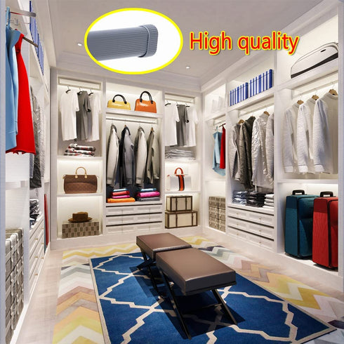 16 to 26 Inch Adjustable Closet Rod, Oval Closet Rod Wall Mounted Hanging Rod for Closet, Premium Aluminum Alloy Closet Pole Grey Closet Bar with Socket Set for Wardrobes, No Rust, With End Supports€¦